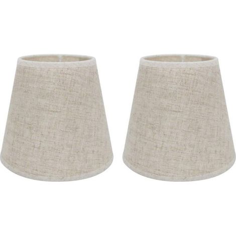 Abat-jour en cristal - MICH - Lot de 2 - E14/E27 - 10x14x16 cm - Lin - Fabriqué à la main - Résistant et durable (1/4)