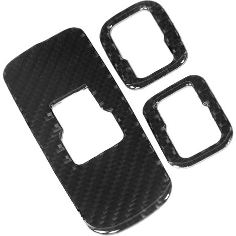 3pcs Garniture Panneau Bouton Lève-vitre Fibre Carbone Décoratif Compatible S60/V60 Conduite à Droite (1/5)