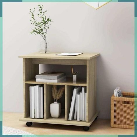 808479 Armoire à roulettes Chêne sonoma 60x45x60 cm Bois d’ingénierie (1/5)