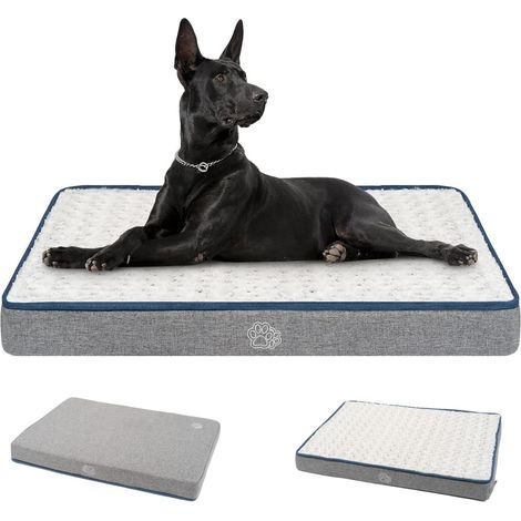 Panier Réversible (Frais et Chaud), Coussin pour Chien Avec Couche Imperméable, Tapis Orthopédique Grande Taille, Matelas Lavable, 112x76x7,5cm (1/5)