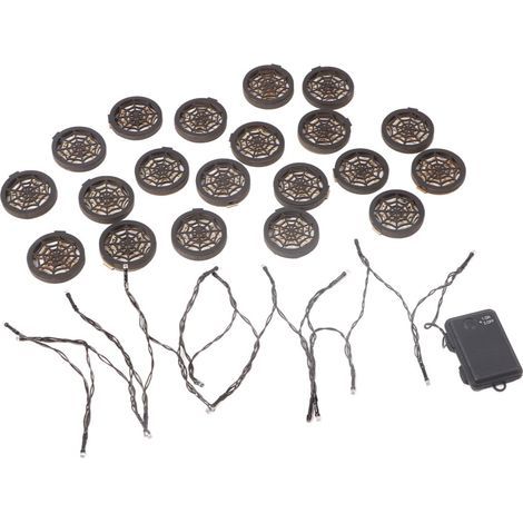Guirlande lumineuse LED d'Halloween, motif toile d'araignée 3D, étanche, alimentée par piles, décoration de fête multifonctionnelle, consommation d'énergie ultra-faible, lumières LED basse tension. (1/5)