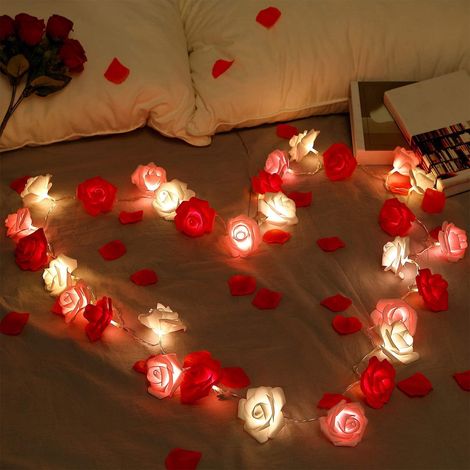 Guirlande Lumineuse En Forme De Coeur - LED Rouge Et Rose - 300 Cm - Pour Décoration Intérieure Extérieure - Valentin Mariage Anniversaire - 1 Pièce (1/5)