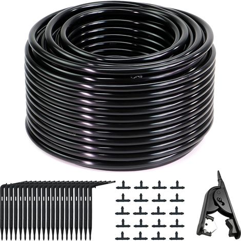 Automatic Irrigation System Micro Hose 3/5 mm, 40 m Drip Irrigation Hose, Agriculture Hose, with 22 Hose Connectorsand 20 Drippers Irrigation Kit for Gardens, Floor Washing, Greenhouse Plants and Bons (1/5)