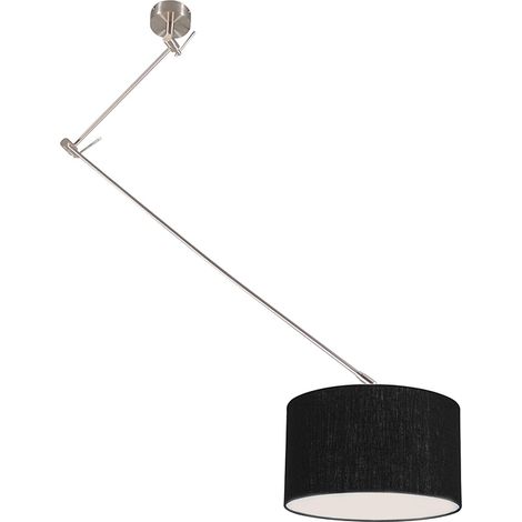 Hängelampe Stahl mit Schirm 35 cm schwarz verstellbar - Blitz I