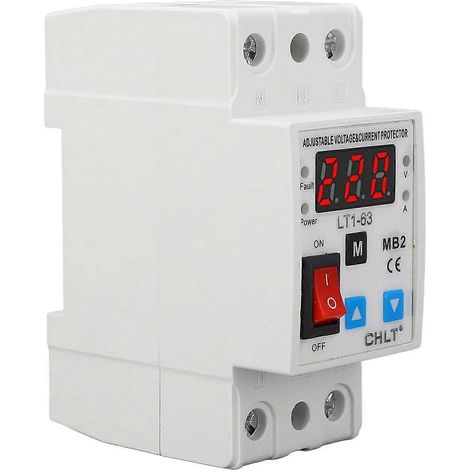 Disjoncteur à réarmement automatique 220 V 63 A, boîtier PA66, conducteur argenté, dispositif de protection contre les surtensions avec