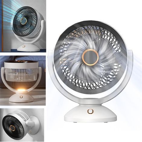 Ventilateur de bureau rechargeable à 4 vitesses - Silencieux, portable, mural, avec veilleuse, idéal pour la maison et le bureau (1/5)