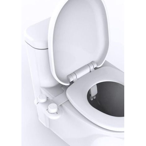 Double bidet pour femmes, accessoire de bidet non électrique, pression d'eau réglable, siège de toilette avec 2 buses rétractables pour l'hygiène personnelle (1/5)