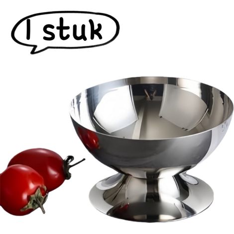 bol à dessert coupe à salade en acier inoxydable verre à milkshake coupe à fruits pot à yaourt petit format dimension 9 2 x 5 9 cm capacité 160 ml couleur argentée (1/5)