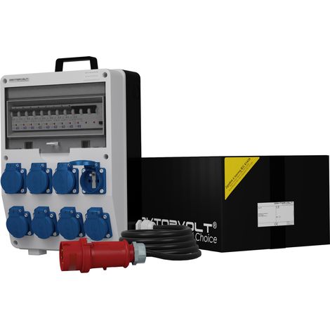 Tableau électrique de chantier avec câble TD-S/FI SKH 8x230 V, prises Mennekes Doktorvolt DV-9726-F