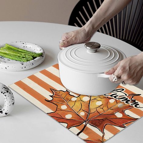 Placemat Isolant - Lin - Pour Repas Festifs et Quotidiens - Cuisine Restaurant Intérieur - 30 x 45 cm - 1 Pièce (1/5)