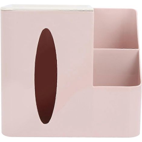 Boîte de rangement multifonction avec télécommande pour salon, porte-mouchoirs organisateur rose, grille de rangement pour maison, boîte à tissus pratique, accessoire de décoration intérieure (1/5)