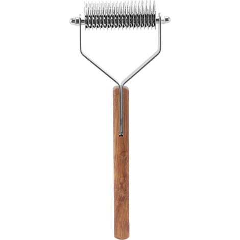 Râteau de toilettage polyvalent 2 en 1 pour chiens, brosse d'épilation Double face en acier inoxydable pour chats (1/5)