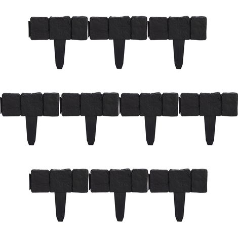 Rabattkante steinoptik 10er set schwarz 8831024