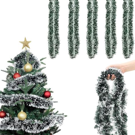 Guirlande Sapin Artificiel Noël 10m, Guirlande de Sapin, Guirlande de Noël Sapin Écologique, Guirlande Noël Escalier et Cheminée, Décoration de Noël Extérieure et Intérieure (2M) (1/5)