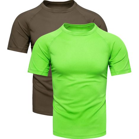 Herren-T-Shirt im Zweierpack, khaki und hellgrün, Größe XXL