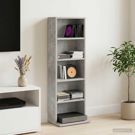 vidaXL Cabinet para CDs Gris Hormigón 33 x 23,5 x 97,5 cm (1/5)