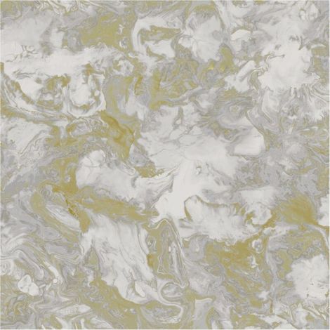 Debona Metallic Liquid Marble Yellow Wallpaper Paste The Paper Washable (1/4)