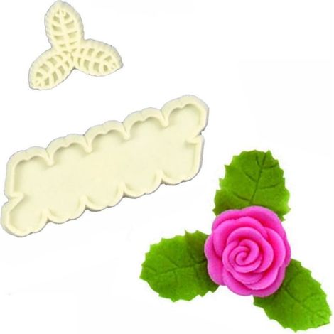 Cortador de rosas sencillo con moldes para cortar hojas.
