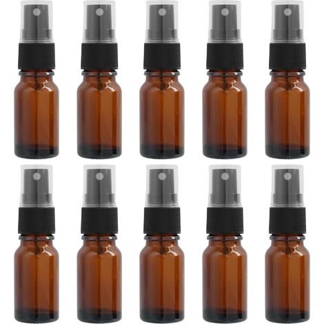 Flacons Vaporisateurs en Verre Ambré, 10 Pièces de 10ml - Bouteilles Rechargeables Étanches pour Parfum, Huiles Essentielles, Aromathérapie et Produits de Voyage,pour la Maison et le Transport (1/5)