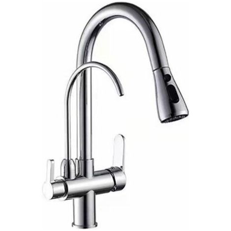 Mitigeur de cuisine,Mélangeur d'évier coulissant en laiton pour eau chaude et froide avec robinet d'eau potable (1/4)