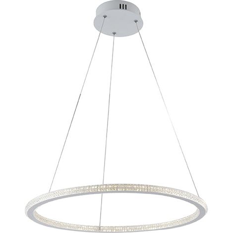 "Sospensione BRYANT bianca con diffusore diamantato 45W luce naturale" (1/2)