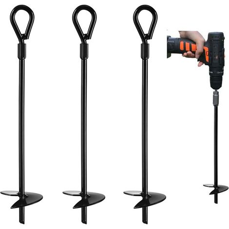 Lot de 4 piquets d'ancrage pour tentes et camping, adaptés aux tentes de camping, auvents, abris de voiture, remises et balançoires. (1/5)