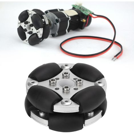 Roue omnidirectionnelle en alliage d'aluminium double de 48mm, capacité 3kg pour robots de compétition (1/5)