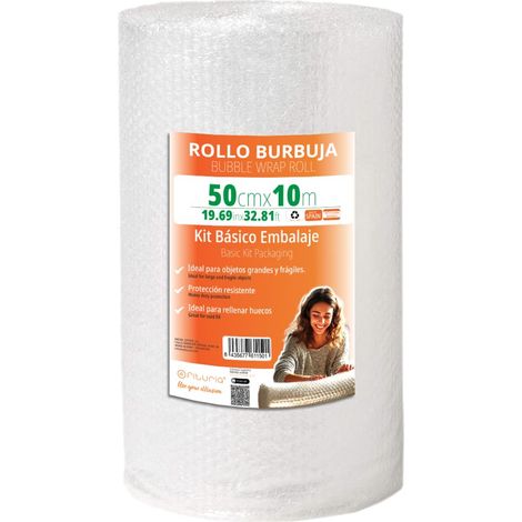 Papier Bulles Emballage 50cm x 10m – Kit de Base Rouleau Film Bulles Transparent pour Protection Colis – Papier Bulle Résistant Maison et Expéditions (1/5)