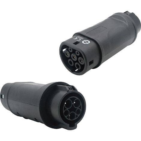 JATRHG Adaptateur de Connecteur de Charge EV de Type 1 vers Type 2, Convertisseur de Recharge pour Véhicule Électrique de SAE J1772 à IEC62196