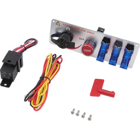 5-in-1 12V LED-Kippschalter-Zündpanel mit Motorstartknopf für Rennwagen, Wohnmobile und LKW, Blau, YEMAA (1/5)