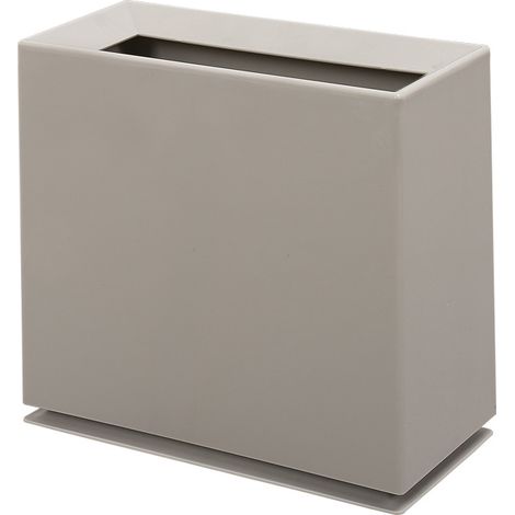 Poubelle Salle de Bain 8L Rectangulaire Sans Couvercle, Corbeille à Papier Étroit en Plastique ABS, Poubelle Gain de Place pour WC Bureau Chambre Salon Cuisine, Design Japonais Moderne-KAKI