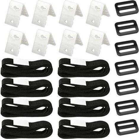 Set De 8 Kit De Fixation pour Bâche Solaire De Piscine, Sangles Adhésives Nylon Plaques De Fixation Boucles pour Fixation De Bâche Solaire (1/5)