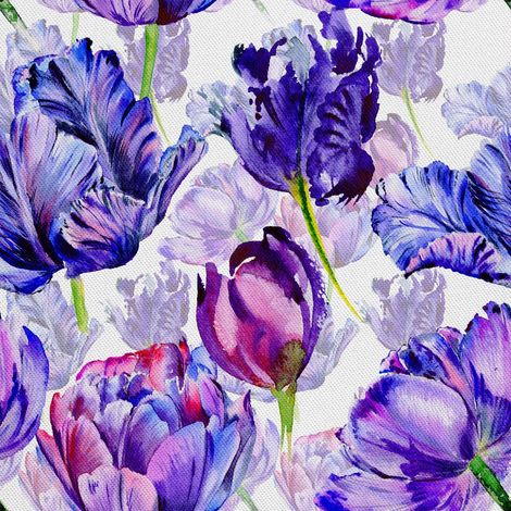 Outdoor-Dekorstoff Oxford – Fliederfarbenes Tulpenmotiv (1/5)