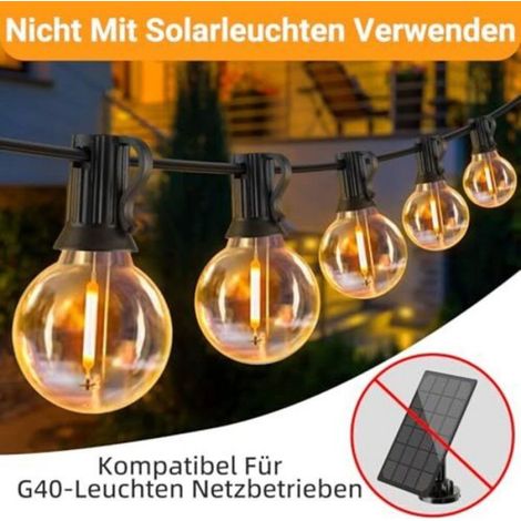 25 ampoules LED extérieures E12 G40 1W, blanc chaud 2200K, ampoules à filament LED G40 transparentes, étanches IP54, (1/5)