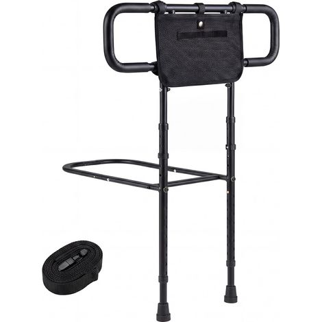 COSTWAY Sbarra Sponda Letto Anziani Supporto Sicurezza Adulti Bastone Da Letto Maniglia Imbottita Assistenza Ingresso Uscita Letto Cinturino Di Fissaggio Larg (1/5)