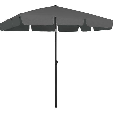 Parasol de plage anthracite 200x125 cm