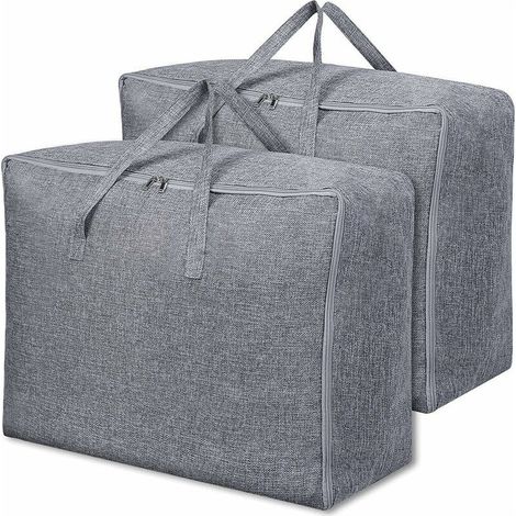 Sac Rangement Vetement Sous Lit lot de 2, Housse Rangement Couette avec Poignée Renforcée pour Édredons Couvertures Oreillers Vestes, 60x40x24cm,58L (1/5)