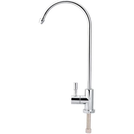 Rubinetto da cucina girevole a 360° da 1/4", rubinetto per lavello a collo d'oca, filtro per acqua potabile, miscelatore da cucina in acciaio inossidabile cromato (1/4)