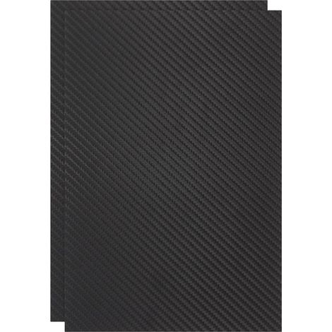 Plaque en plastique ABS 12 x 8 pouces, Feuilles en plastique souples de 1/16 de pouce d'épaisseur Feuille thermoplastique noire fibre de carbone pour décors artisanat DIY, 2 pièces (1/5)