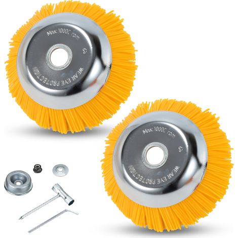 Wolketon 2X Unkrautbürste Garten Für Stihl Nylon Gezopft Profi 25,4x200mm 8 Zoll Trimmer