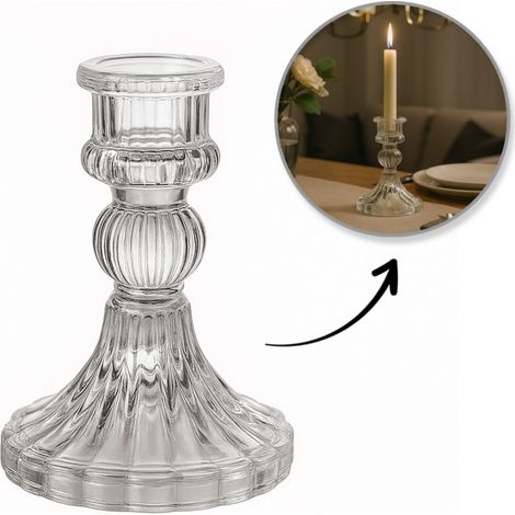Candelabro decorativo in vetro Glamour 10 cm - SW11