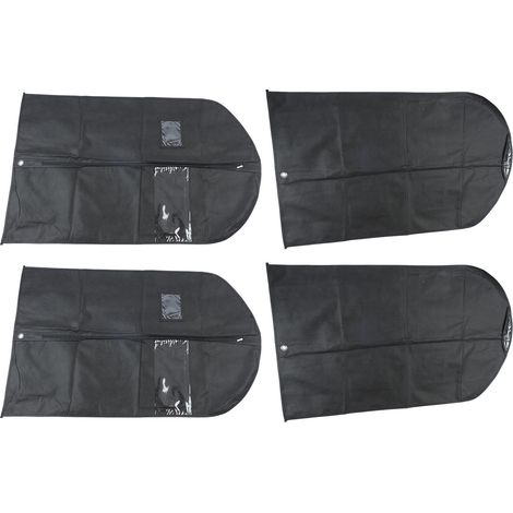 Lot de 4 housses à vêtements imperméables et anti-poussière, épaisses, avec fenêtre transparente, idéales pour les voyages et le rangement. Couleur : noir, 100 x 60 cm. (1/5)
