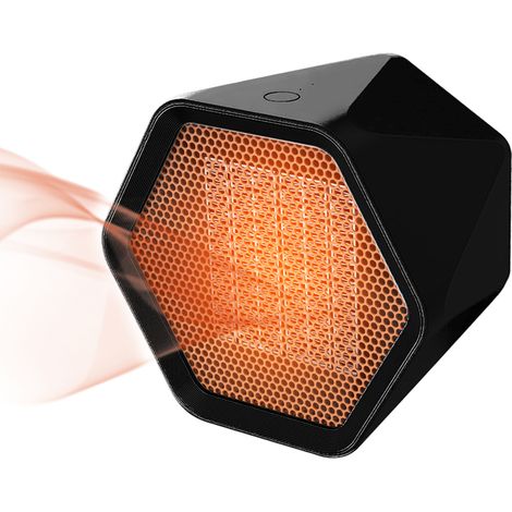 Minichauffage de bureau 1000W, radiateur céramique PTC avec thermostat réglable pour table de travail intérieur (1/5)