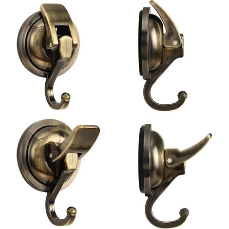 Filiyano-Crochet de suspension pour grue, en bronze huilé poli, pour une utilisation sur des surfaces lisses et solides, lot de 4 (1/5)