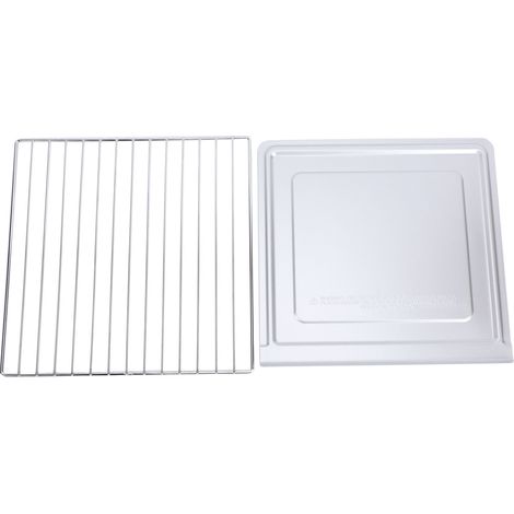 Plaque de cuisson et grille compatibles avec les fours SP101 et SP100, en acier inoxydable. (1/5)