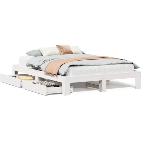 Maison Exclusive - Letto senza Materasso Bianco 140x190 cm Legno Massello di Pino