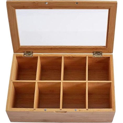 Boîte de rangement en bois pour sachets de thé, organisateur de sachets de thé, boîte à sachets de thé, porte-sachets de thé, présentoir à sachets de thé (1/5)