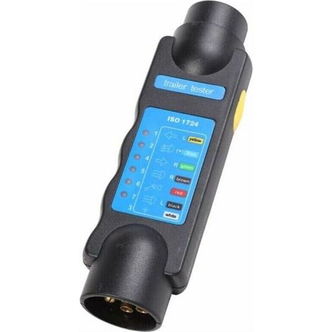 Testeur Prise Remorque 12V 7 Broches, Outil Diagnostic Câblage Électrique Auto Caravane Camping-Car (1/4)