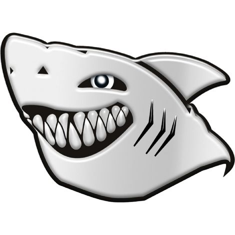 Adhesif Sticker 3D - Requin - 6x8cm- Dents de la mer
