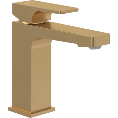 Grifo mezclador de lavabo VILLEROY & BOCH Architectura Square sin desagüe automático, oro cepillado (1/5)